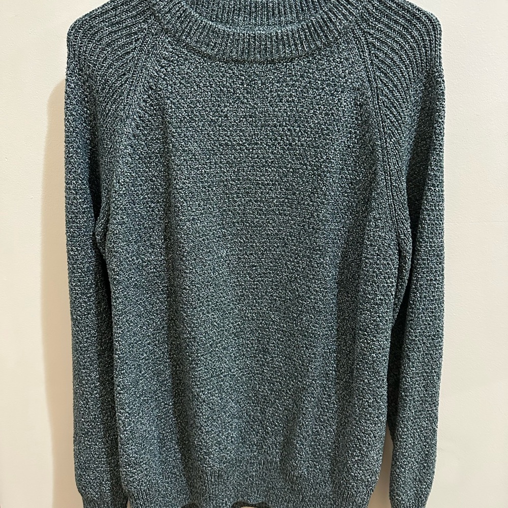 Roots Ribbed Knit Crewneck Sweater in Heathered Navy